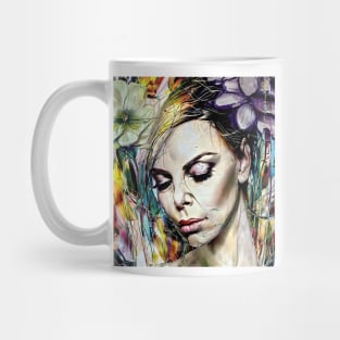 Face of Charlize with flowers Mug